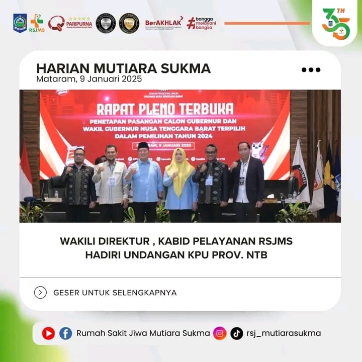 WAKILI  DIREKTUR, KABID PELAYANAN RSJMS HADIRI UNDANGAN KPU PROV. NTB